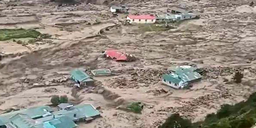 Thame Under Water Historic Flood Destroying Solukhumbu Village
